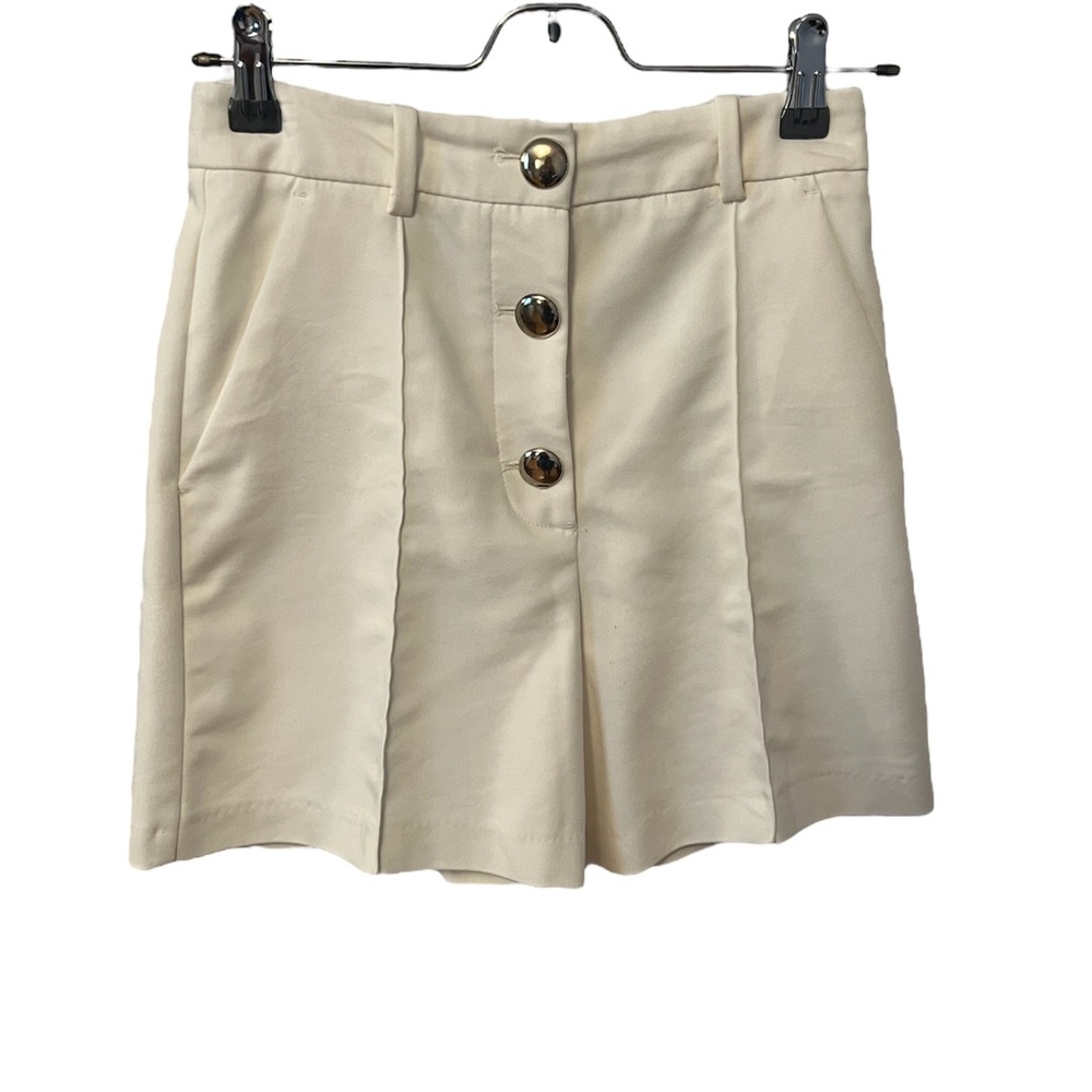 Zara High Waisted White/Silver Shorts (XS)